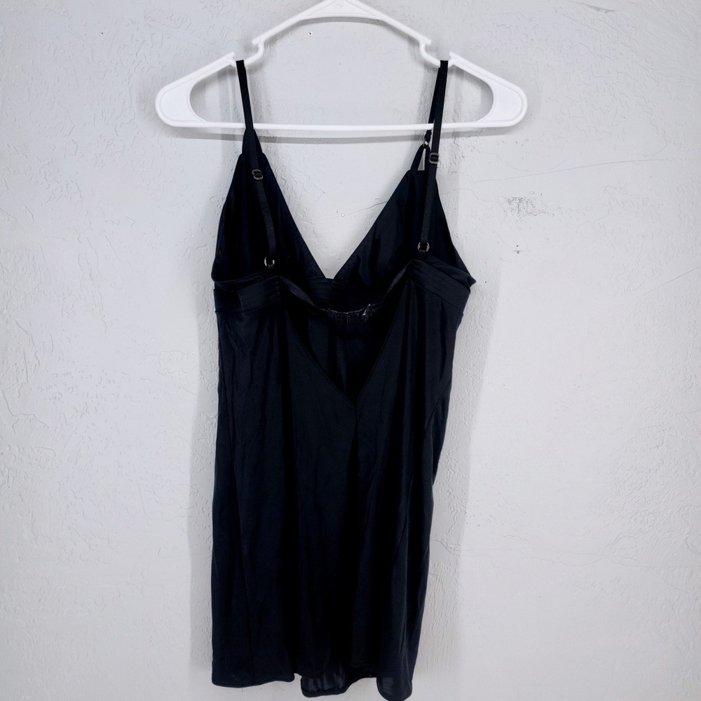 Victoria's Secret Large | Nylon Black Low Back Slip Chemise Lingerie Nightie - Picture 2 of 7